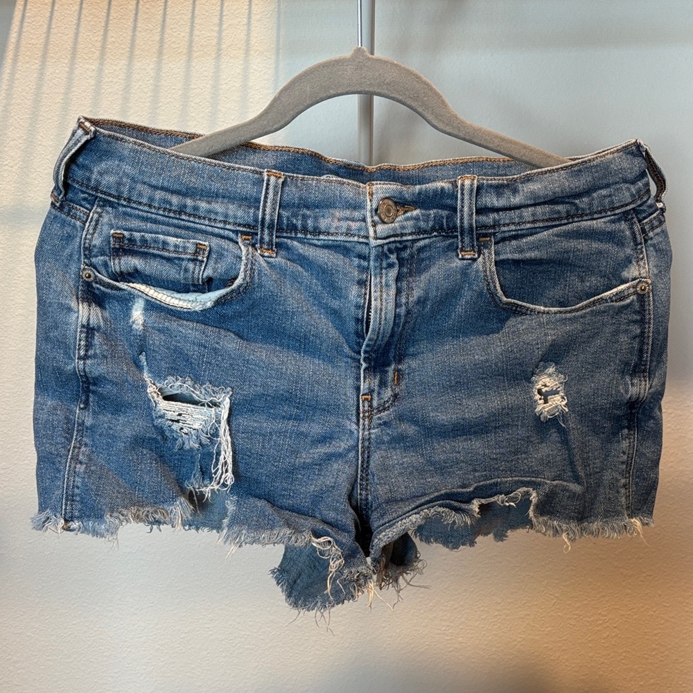 Old Navy Blue Distressed Jean Shorts
